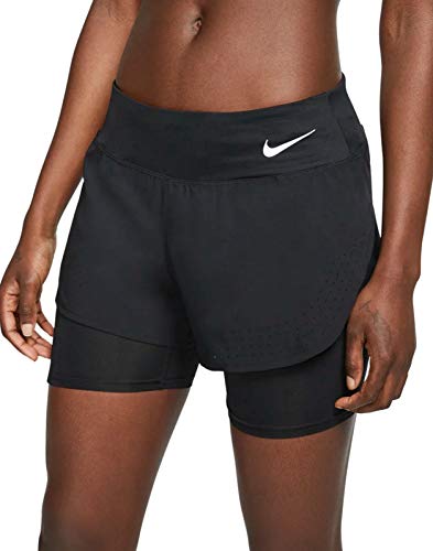 Nike W Nk Eclipse 2In1 Short Shorts deportivos, Mujer, Negro/(Reflective Silver), XS