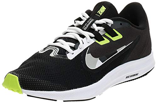 Nike Downshifter 9, Zapatillas de running para hombre, Negro/Blanco/Gris partícula/Gris humo oscuro/Verde fantasma/Zafiro, 45 EU