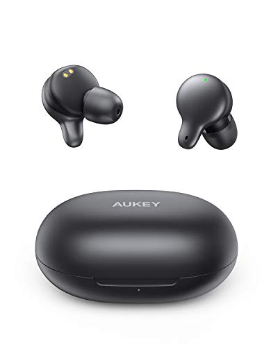 Auriculares deportivos AUKEY Bluetooth 5, auriculares inalámbricos con carga USB-C, prueba de sudor IPX5, control táctil, micrófonos integrados para Samsung, iPhone, Huawei