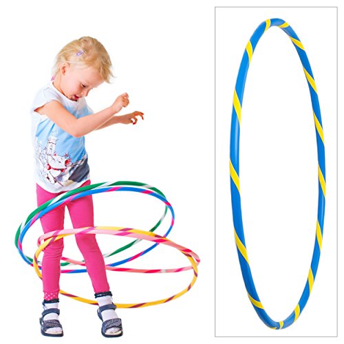 Hoopomania - Hula Hoop colorido para pequeños profesionales, niños, Bunter Hula Hoop für Kleine Profis, azul/amarillo